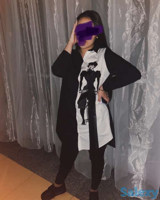 Рубашка черно белая, фотография 1