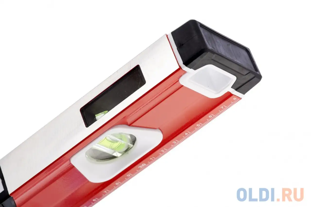 Уровень алюминиевый, магнит., фрезерованный, 3 глазка (1 зеркал.), 2 комп. рукоятки,, фотография 1