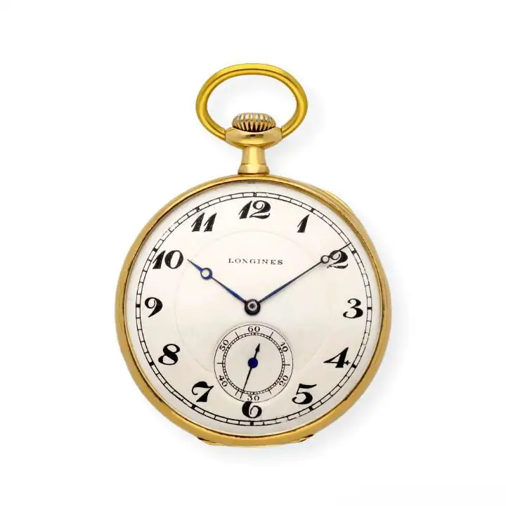 Антикварные Золотые карманные часы Longines 1925г, фотография 2