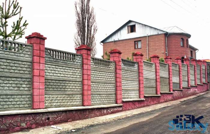 Железобетонный забор, еврозабор, забор, фотография 9