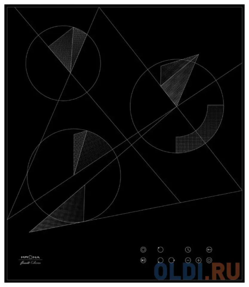 Варочная панель электрическая krona fidato 45 bl черный, фотография 1