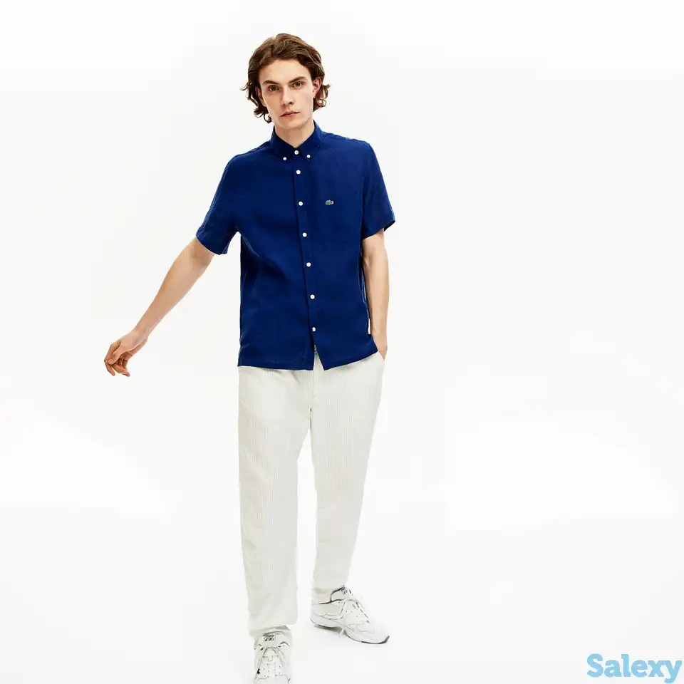 Мужская льняная рубашка lacoste regular fit, фотография 1