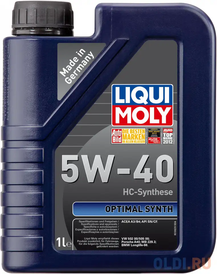 Нс-синтетическое моторное масло liquimoly optimal synth 5w40 1 л 3925, фотография 1