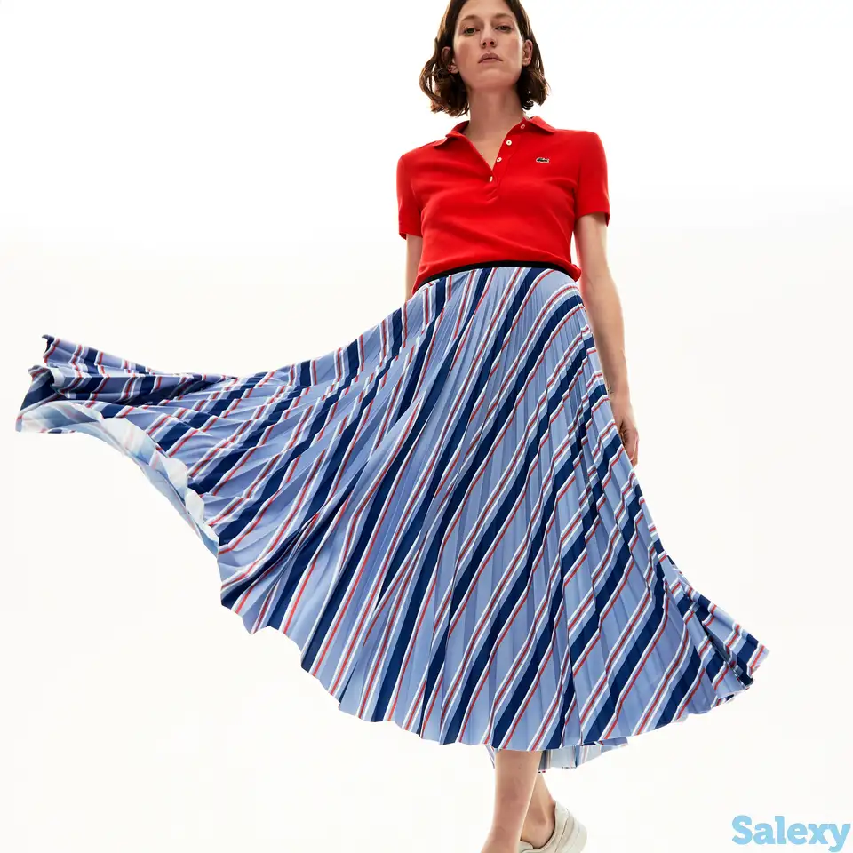 Женская плиссированная юбка lacoste в полоску, фотография 1