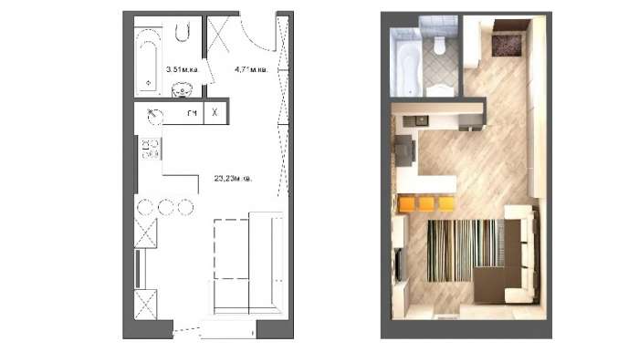 Продается квартира студия в Новосибирске, фотография 1