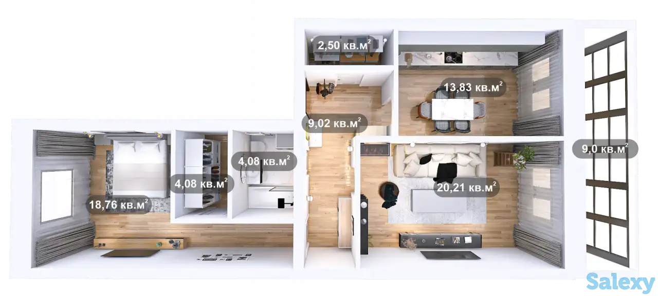 В Жк Кеменгер продается 2х комнатная квартира, г Момышулы 47\3, фотография 1