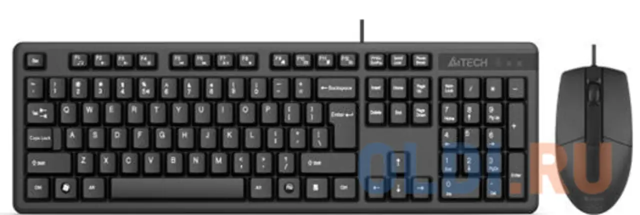 Клавиатура + мышь a4tech kk-3330s клав:черный мышь:черный usb, фотография 1