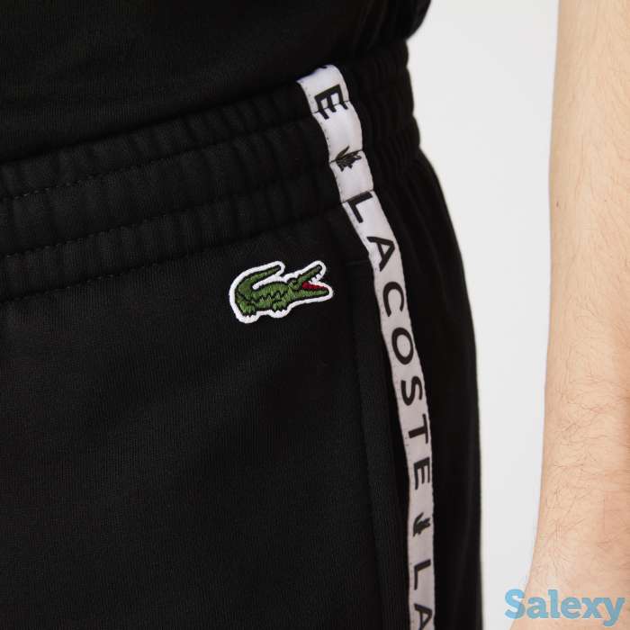 Мужские фирменные флисовые брюки lacoste для бега в полоску, фотография 4
