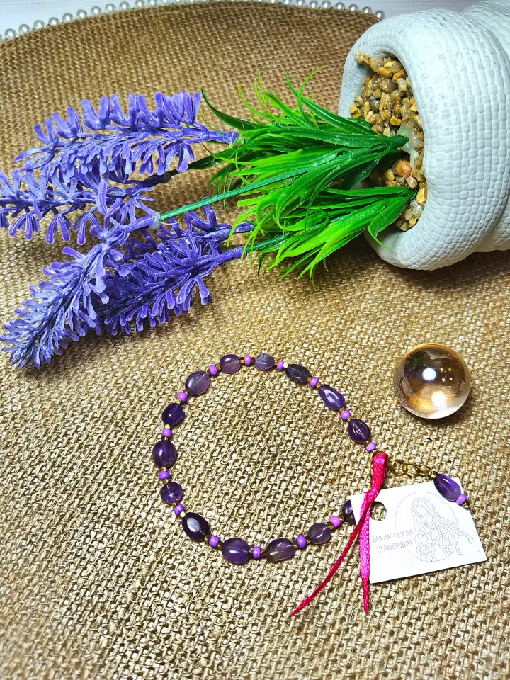 Браслет Ручной работы - натуральный камень Аметист .... Заряжен на активацию своих талантов, фотография 1