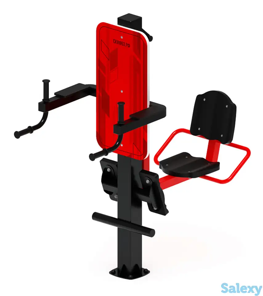 Жим ногами+брусья (красный) - уличный тренажер - ст 023-11, фотография 1