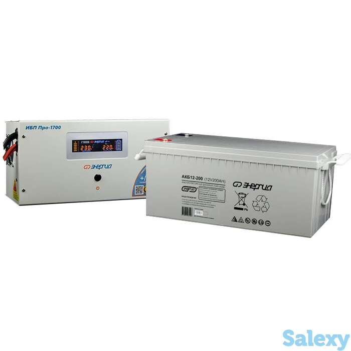 Комплект ибп инвертор энергия ибп pro 1700 + аккумулятор 200 ач, фотография 1