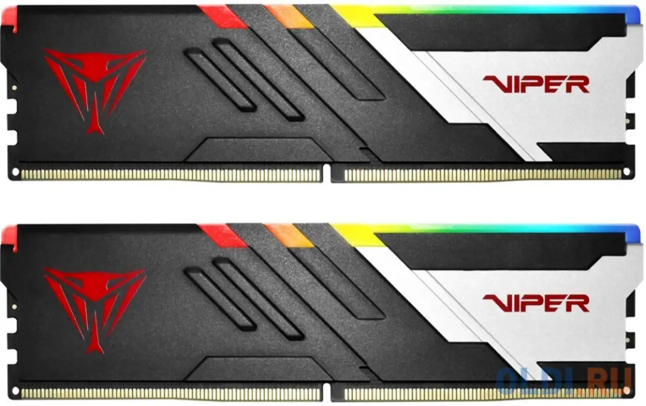 Память ddr 5 dimm 32gb (16gbx2) 6400mhz, patriot viper venom rgb, фотография 1