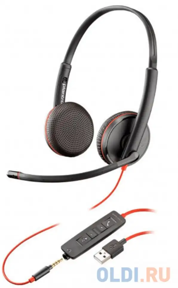 Гарнитура plantronics blackwire c3225-a черный, фотография 1