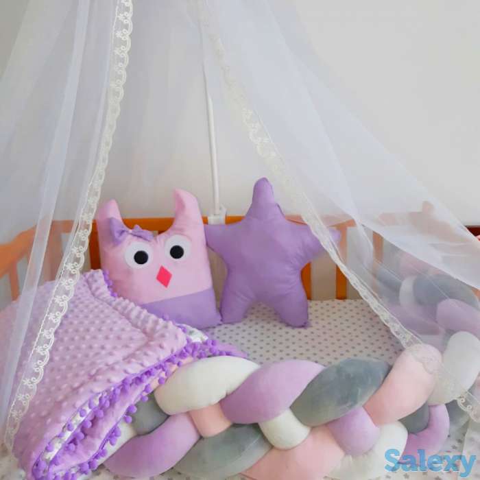 Детские бортики на кроватку, постельное белье, подушки, фотография 1