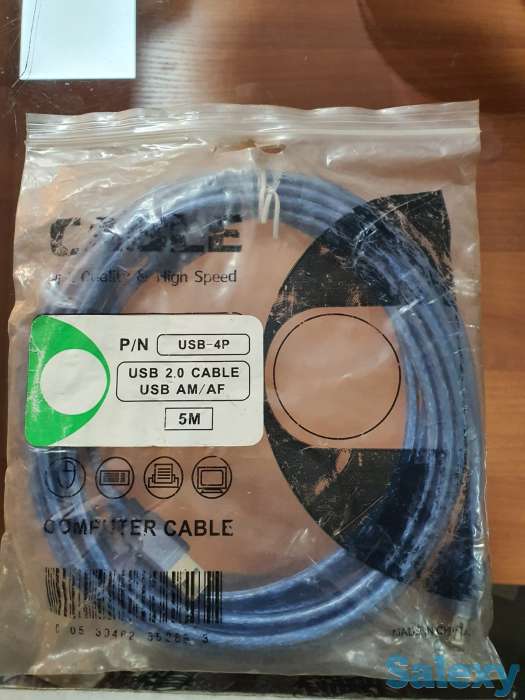 Кабель-удлинитель, USB AM-AF, скоростной USB 2.0, 5 метров Качество, фотография 4