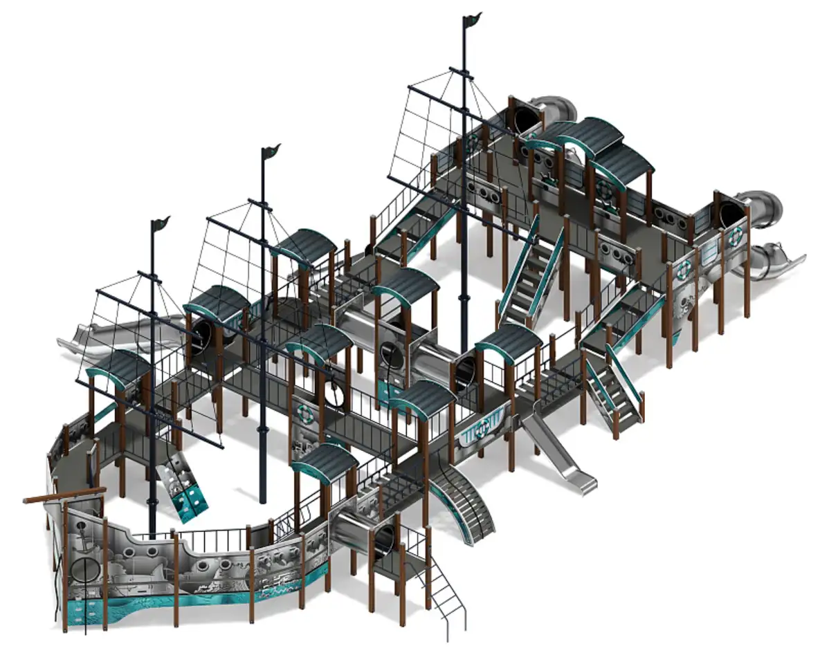 Баркентина (лагуна) - дик 2.03.3.06-22 - игровой комплекс (нержавейка скат) h=1200,, фотография 1