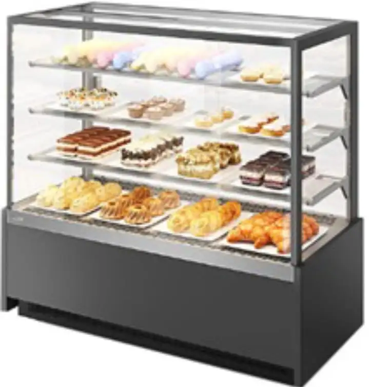 Витрина кондитерская Chilz VETE KUB 90 серый матовый, шлифованная нержавейка Охлаждение динамическое Конструкция с прямы, фотография 1