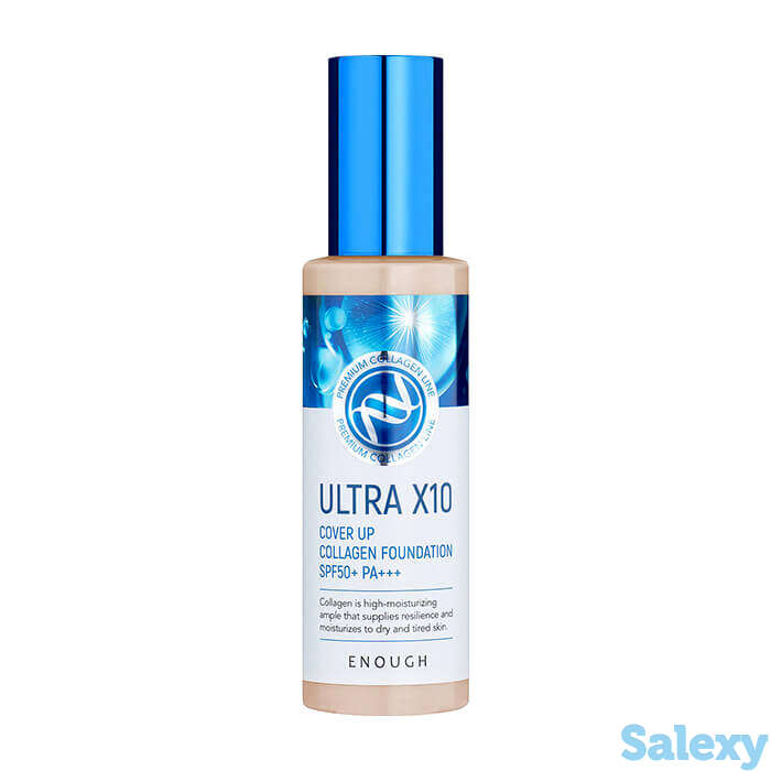 Тональный крем enough ultra x10 cover up collagen foundation, цвет #13 light beige | светлый бежевый, фотография 1