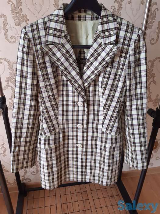 Пиджак зеленый в клеточку, фотография 3