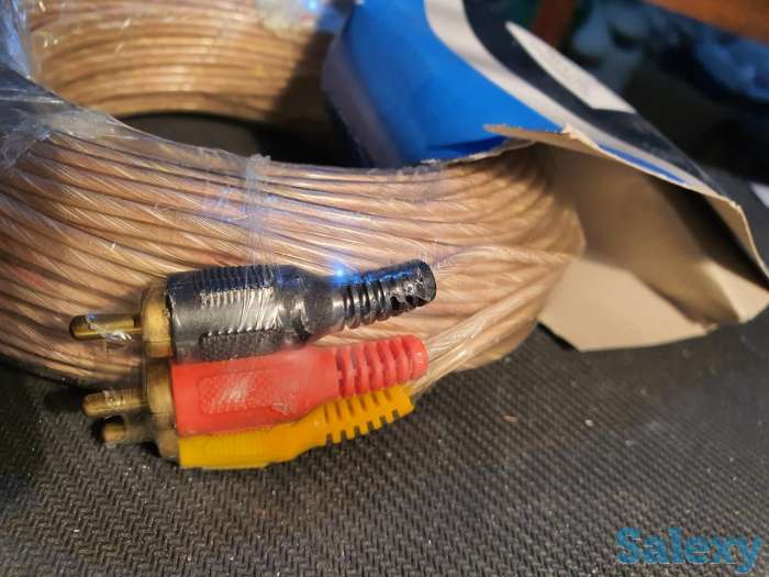 Кабель 3RCA Male-Male шнур, провод усиленный 15м DVD 3 тюльпана гелевый, фотография 5