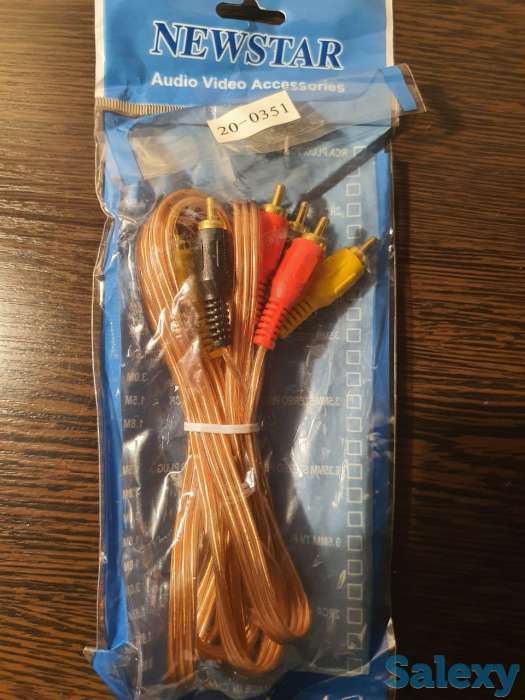 Кабель DVD ДВД, шнур видео провод высокое качество 3RCA три тюльпана, фотография 4