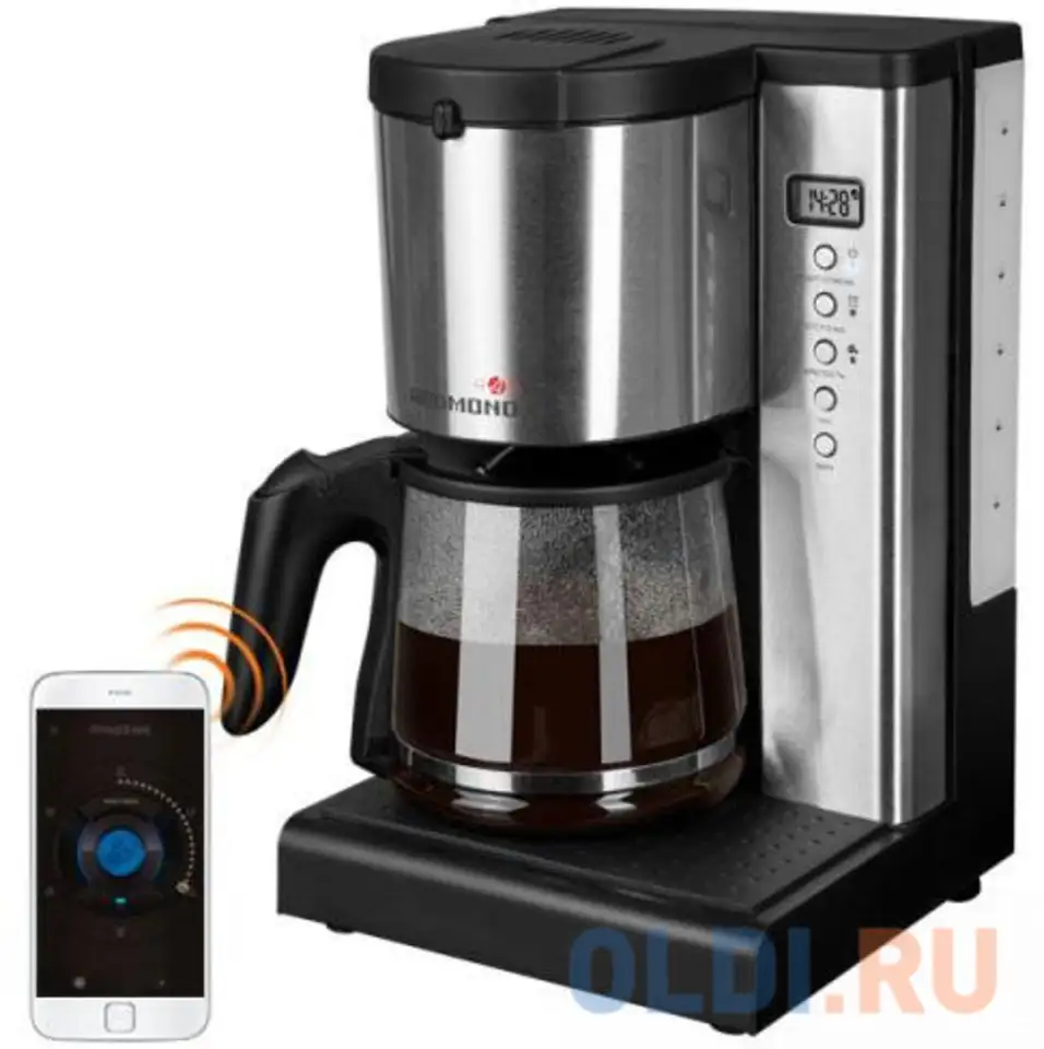 Кофеварка redmond skycoffee m1509s 1000 вт черный серебристый, фотография 1