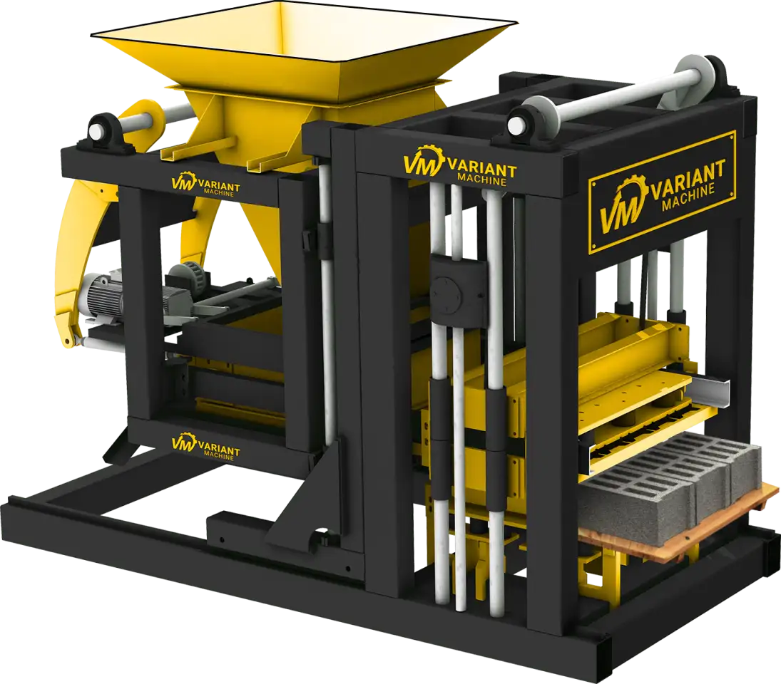 Вибропресс для производства шлакоблоков, бетонной брусчатки и бордюра, фотография 1