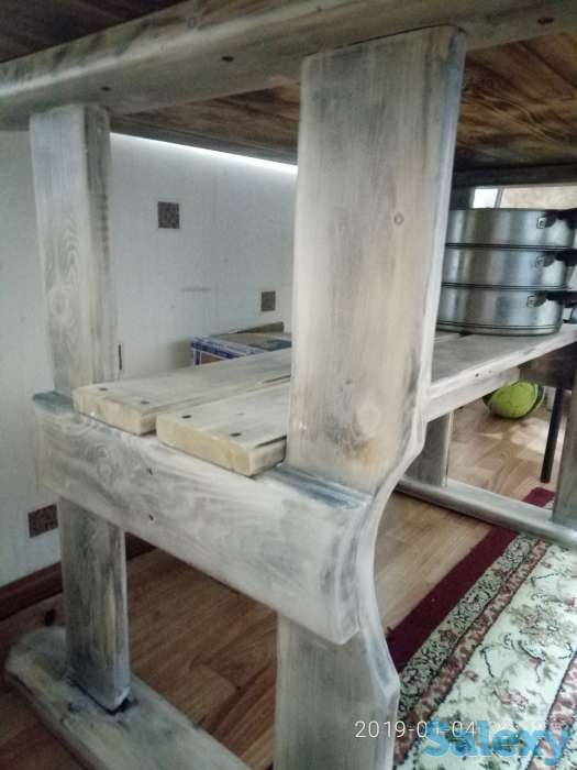 деревянный стол из массива сосны, фотография 8