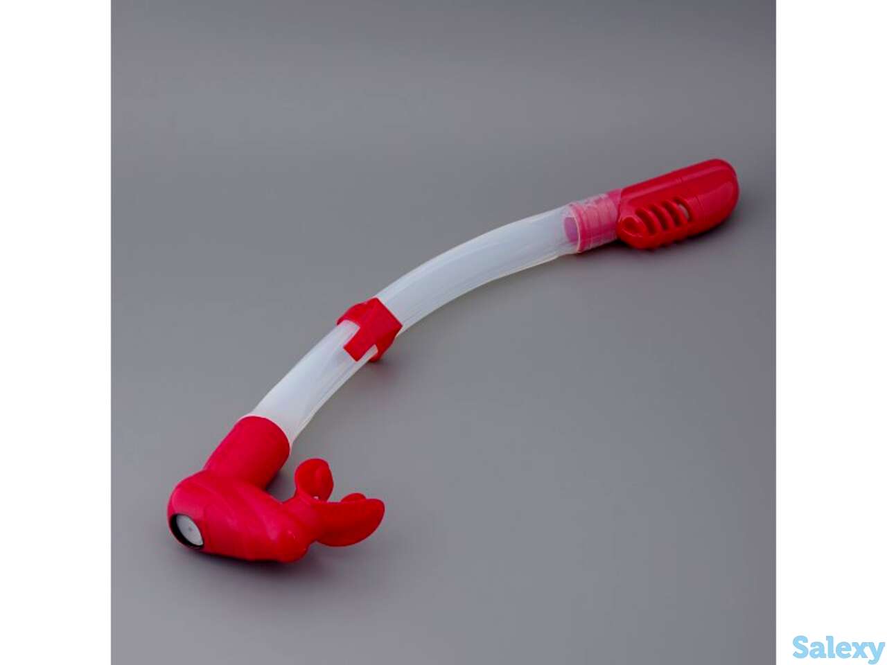 Трубка подводная sargan агидель (прозрачный силикон) т.красная, фотография 1