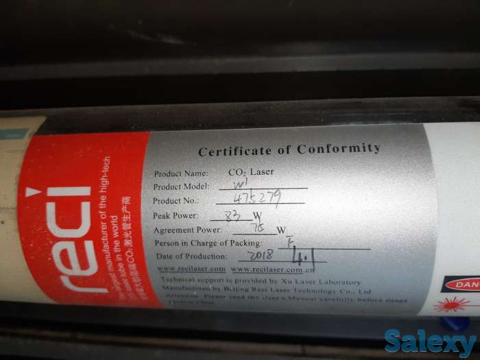 Лазерный станок 1390 RECI 80W, подъемный стол 1300мм×900мм. Ruida, фотография 4