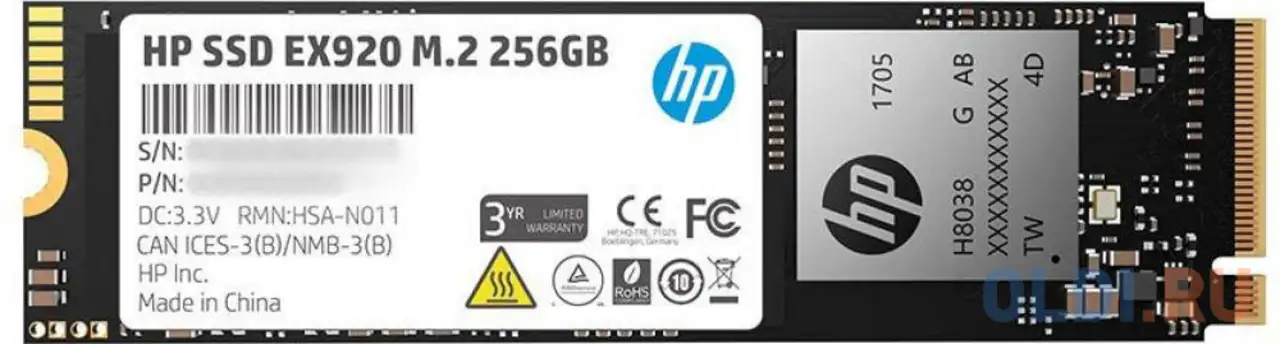 Ssd накопитель hp ex920 256 gb pci-e 3.0 x4, фотография 1