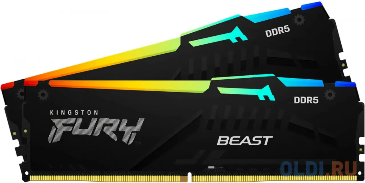 Оперативная память для компьютера kingston fury beast rgb dimm 16gb ddr5, фотография 1