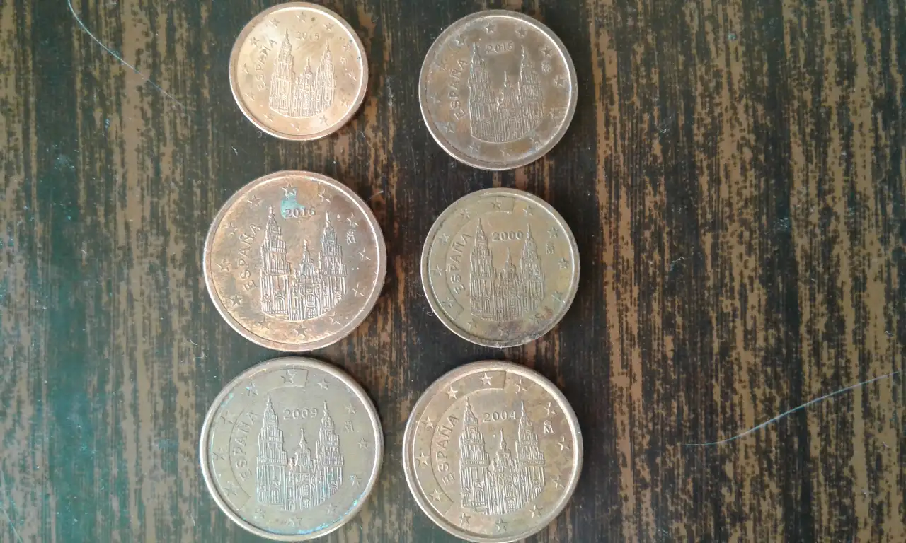 Коллекция монет Евро и Евро центов  Полный комплект монетный двор Испании случайный год, фотография 1