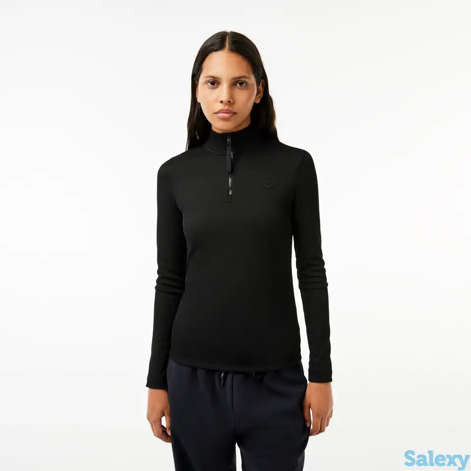 Рубашка-поло с длинными рукавами и воротником на молнии lacoste, фотография 1