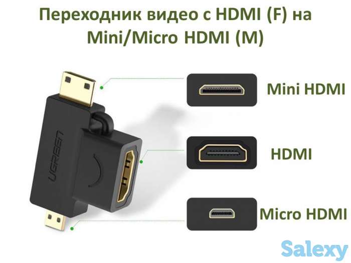 Продам переходник видео с HDMI (F) на Mini/Micro HDMI (M), фотография 1