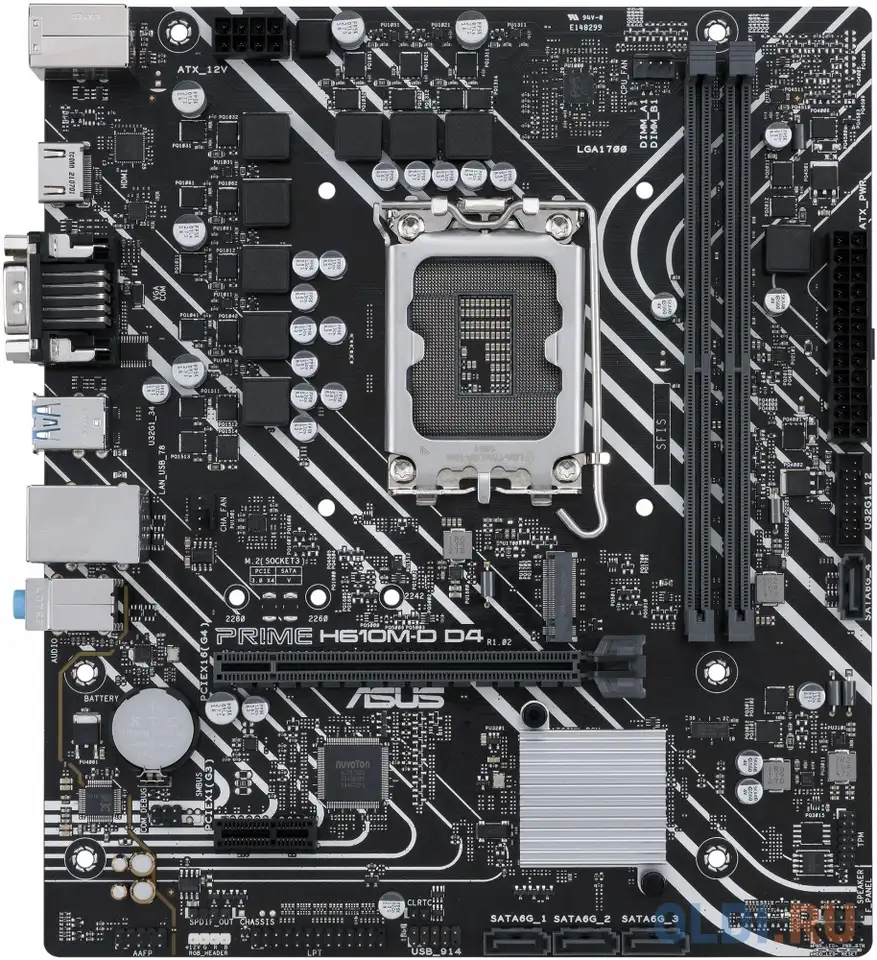 Материнская плата asus prime h610m-d d4, фотография 1