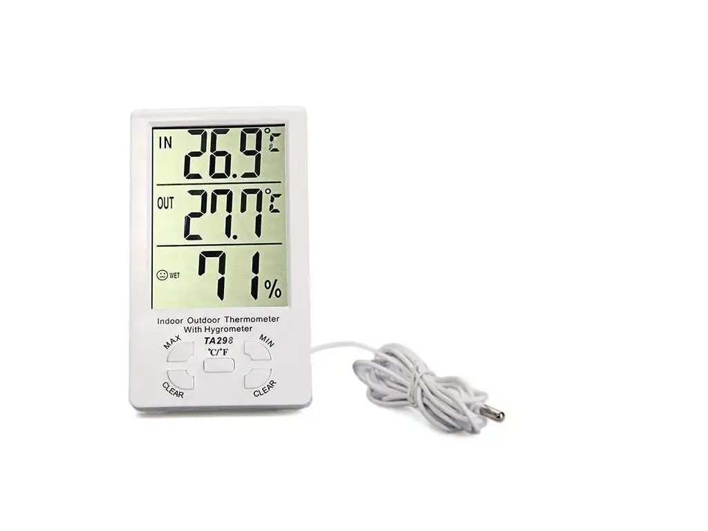 Электронный термометр гигрометр часы max-min TA-298, фотография 1