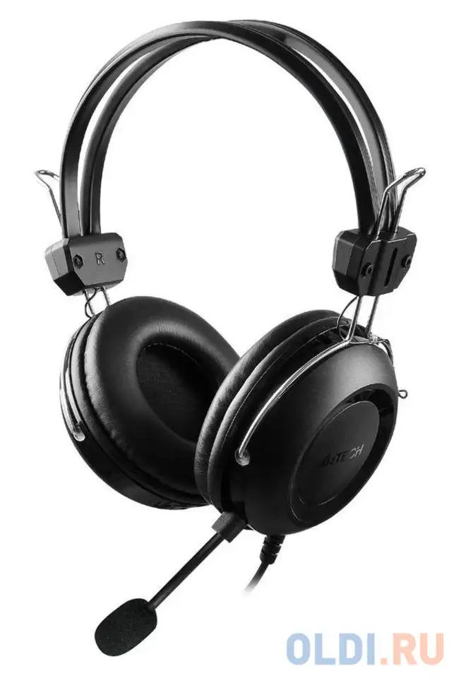 Наушники с микрофоном a4tech hu-35 черный 2м накладные usb оголовье, фотография 1