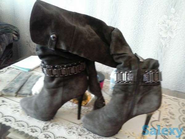 Продаю замшевые  зимние  сапоги (Ботфорды), фотография 2