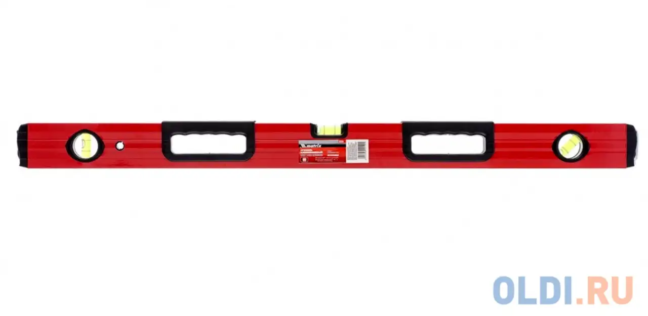 Уровень алюминиевый, 800 мм, фрезерованный, 3 глазка, 2 эргономичные ручки// matrix, фотография 1