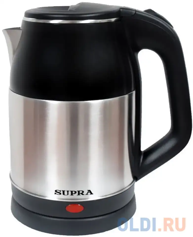 Чайник электрический supra kes-1844s 1.8л. 1500вт черный/нержавеющая сталь (корпус: нержавеющая стал, фотография 1