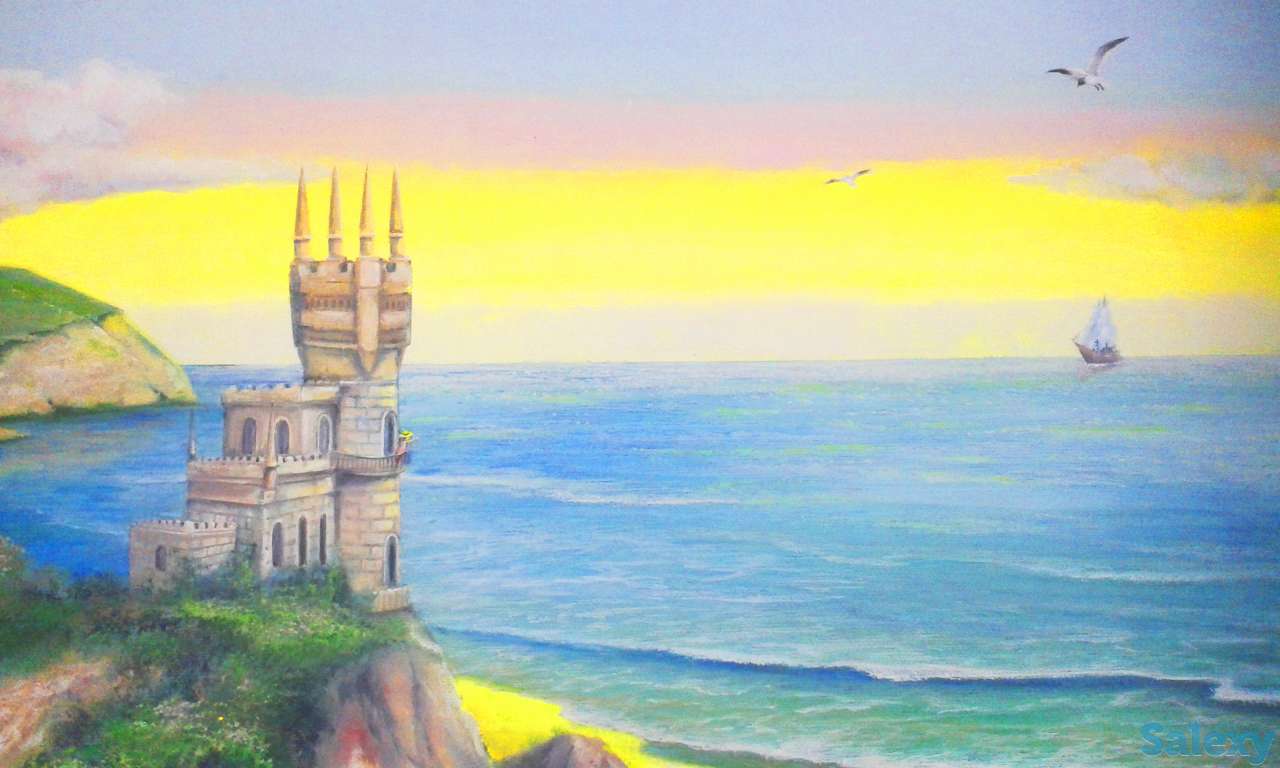 Художественная раскраска и роспись стен. Фальш : окно , камин., фотография 14