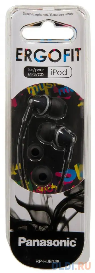 Наушники panasonic rp-hje125e-k черный, фотография 1