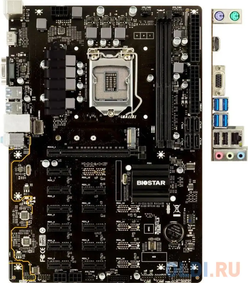 Tb360-btc pro 2.0/3.0, socket 1151, intel®b360, 2xddr4-2666, d-sub+hdmi, 1xpci-ex16, 11xpci-e16x1, 4, фотография 1