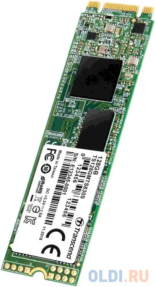 Ssd накопитель transcend mts830s 128 gb sata-iii, фотография 1