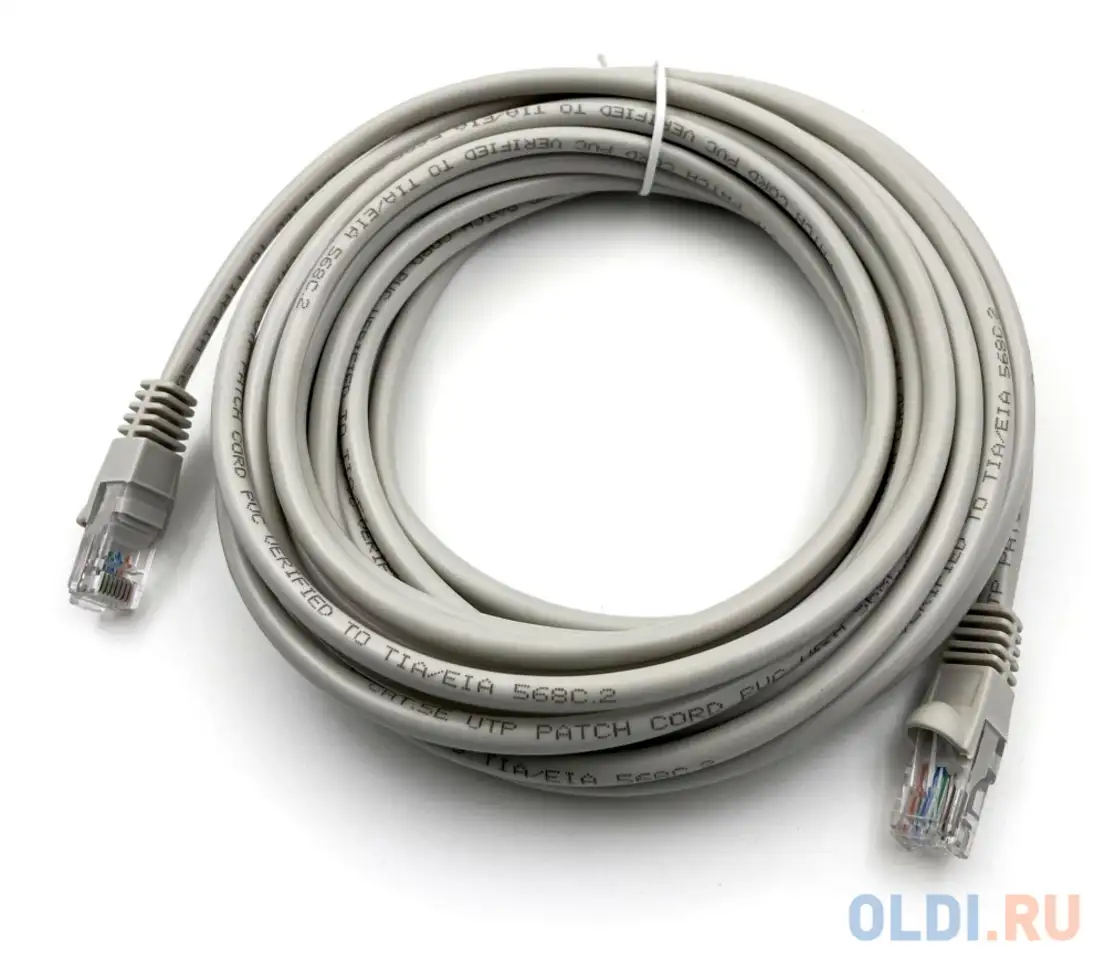 Патч-корд buro utp 4 пары cat5e cca molded 7м серый rj-45, фотография 1
