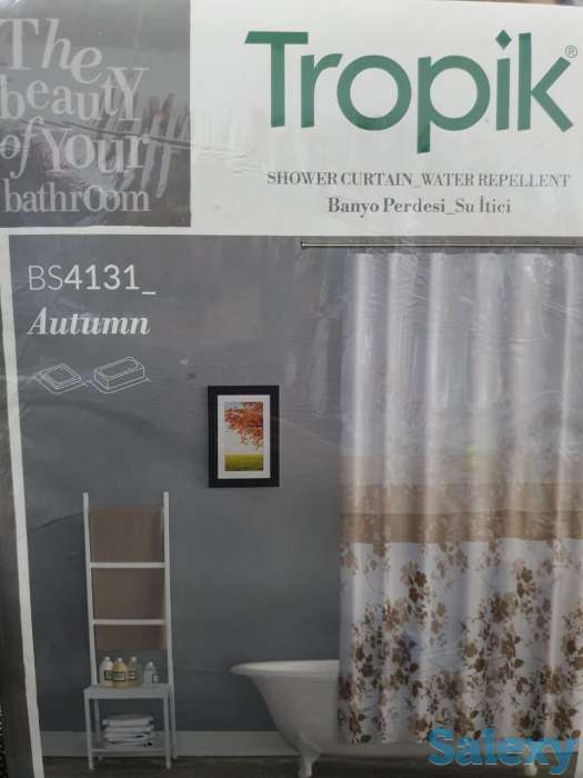 Шторка для ванны, турецкая, с природой и листьями, фотография 6