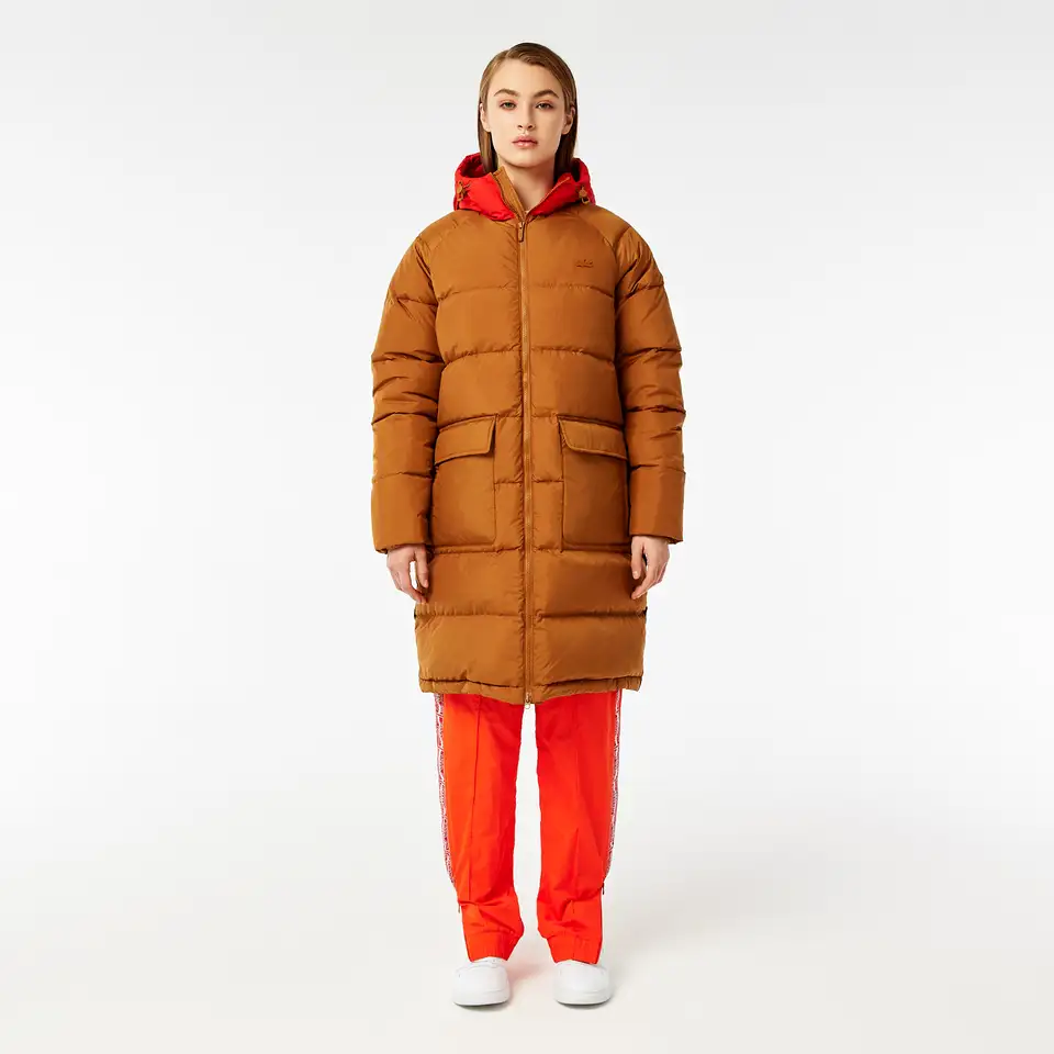 Женская стёганая  куртка lacoste с капюшоном, фотография 1