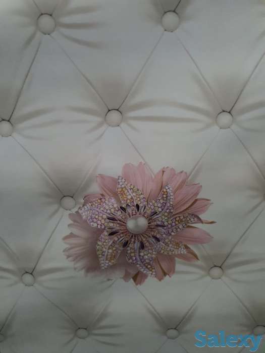 Клеенка скатерть с цветами декоративными на флизилиновой основе, фотография 3