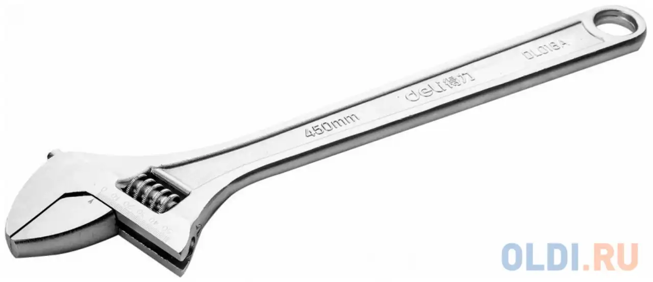 Разводной ключ deli dl018a 18" длина: 450 мм. регулируемый размер зажима:, фотография 1